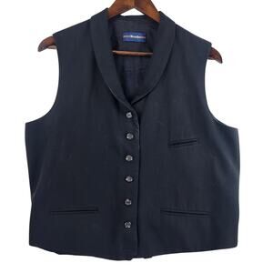 Breeches Womens Suit Vest L Black Shawl Collar 8-Button Lined USA Made Vintage